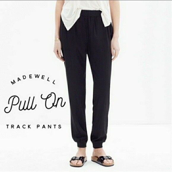 Madewell Black Pull On Jogger Track Pants - Picture 1 of 9